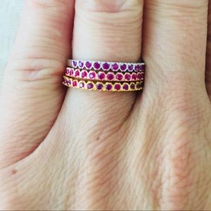 Ruby colored stacking rings